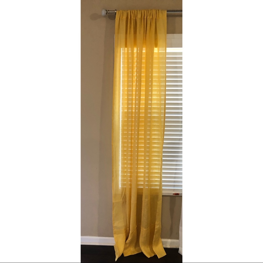 4 Pottery barn yellow curtains